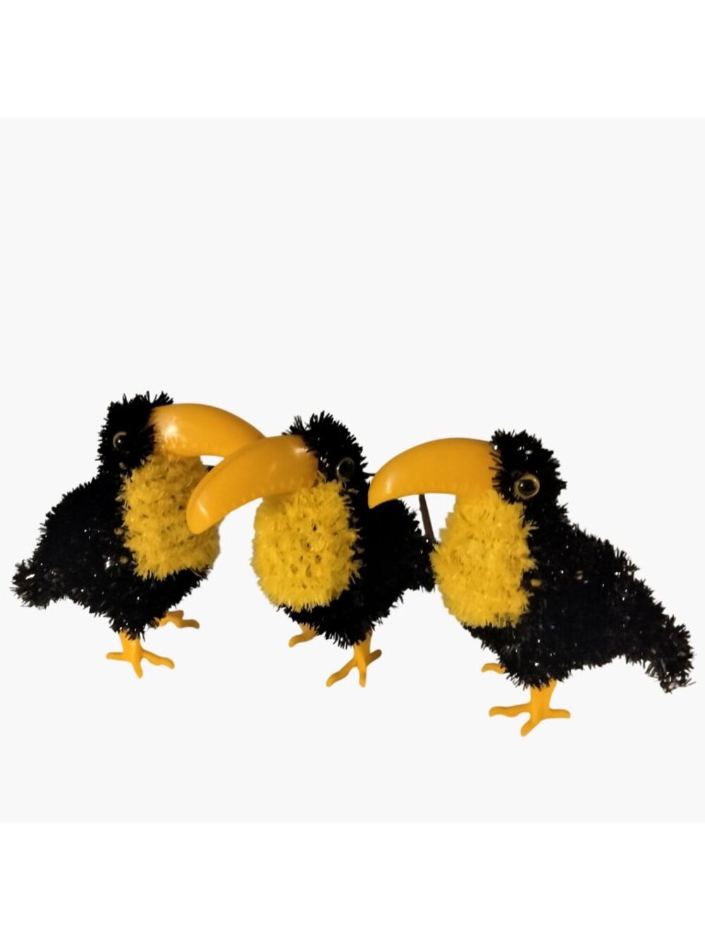 Tinsel Toucan Figure Topical Party Decor Tiki Luau Lot 3